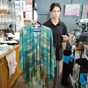 Reversible art shawl