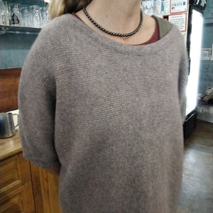 Grey stretch knit poncho