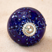 Load image into Gallery viewer, Hand Painted Antique Ceramic Door Drawer  Knob - Royal Doulton Blue - Beths Emporium
