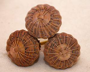 Copper & Brass Basket Weave Antique ceramic Door Drawer Knob - Beths Emporium
