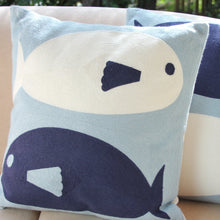 Load image into Gallery viewer, Embroidered Cushion Cover - Pair of Fish 40x40cm - Beths Emporium