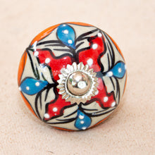 Load image into Gallery viewer, Hand Painted Antique Ceramic Door Drawer Knob - Colourful Carnival - Beths Emporium