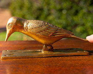 Bird Polished Brass Door Knocker - Animal Handle Pull - Beths Emporium