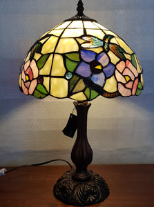Leadlight Style Crystal Dragonfly Table Lamp - Beths Emporium