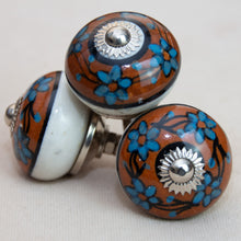 Load image into Gallery viewer, Hand Painted Antique Ceramic Door Drawer Knob - Earth &amp; Sky - Beths Emporium