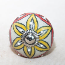 Load image into Gallery viewer, Hand Painted Antique Ceramic Door Drawer Knob - Perfect Petals - Beths Emporium