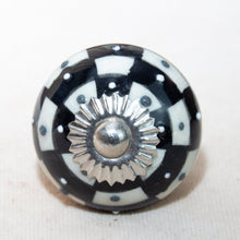 Load image into Gallery viewer, Hand Painted Antique Ceramic Door Drawer Knob - Checkers Anyone? - Beths Emporium
