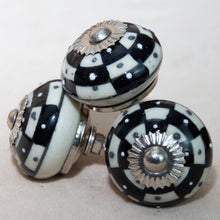 Load image into Gallery viewer, Hand Painted Antique Ceramic Door Drawer Knob - Checkers Anyone? - Beths Emporium