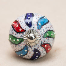 Load image into Gallery viewer, Hand Painted Antique Ceramic Door Drawer Knob - Colourful Carousel - Beths Emporium