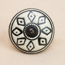 Load image into Gallery viewer, Large Size Hand Painted Antique Ceramic Door Drawer Knob - Coffee &amp; Cream - Beths Emporium