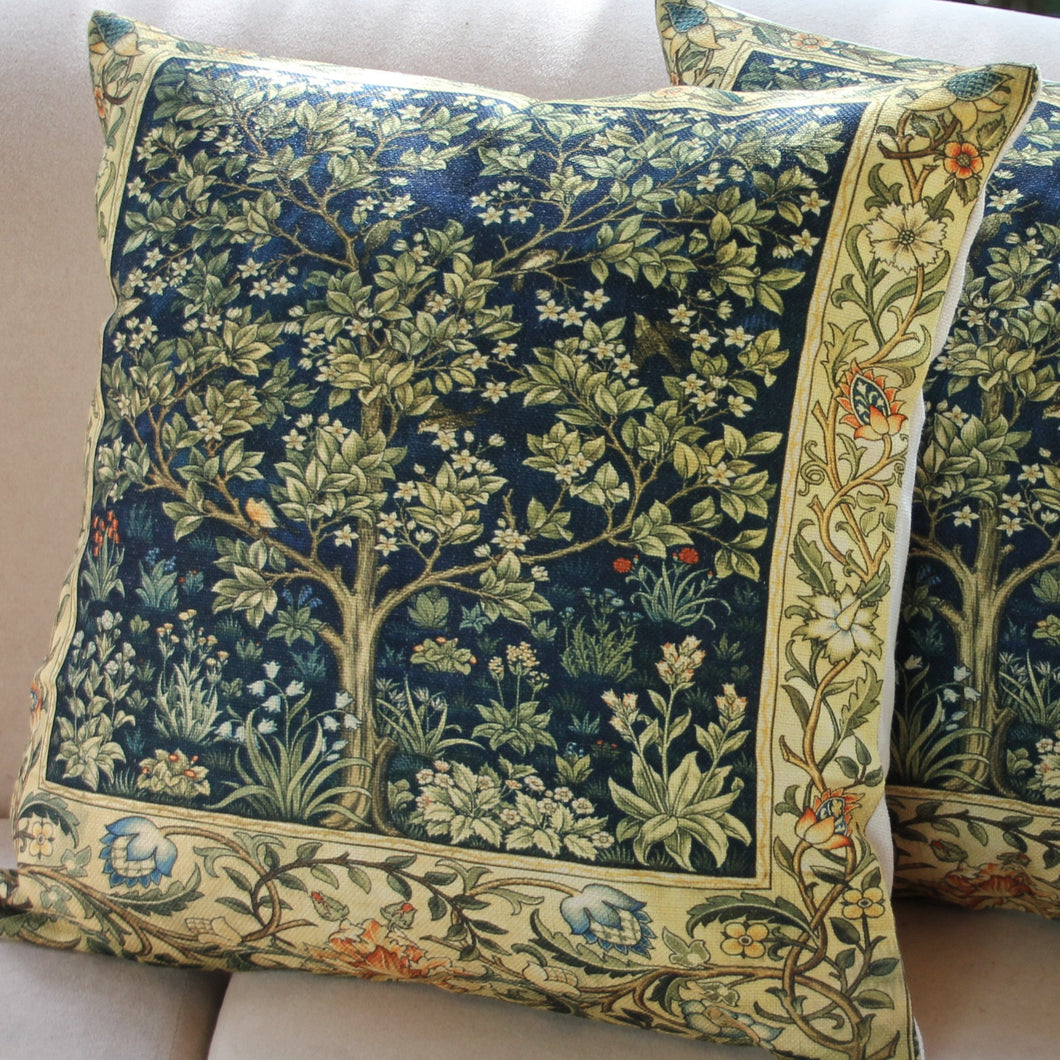 Linen Cushion Cover - Renaissance Tree of Life - Beths Emporium
