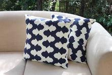 Load image into Gallery viewer, Embroidered Cushion Cover - Navy and White 40x40cm - Beths Emporium