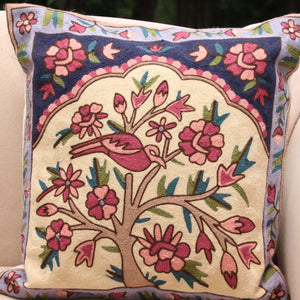 Embroidered  Cushion Cover - Tree of Life - 40 x 40 cm - Beths Emporium