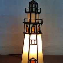 Load image into Gallery viewer, Leadlight Style Lighthouse Table Lamp - Beths Emporium
