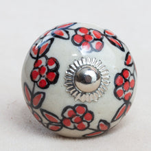 Load image into Gallery viewer, Hand Painted Antique Ceramic Door Drawer Knob - Red Roses for Love - Beths Emporium