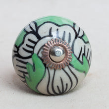 Load image into Gallery viewer, Hand Painted Antique Vintage Ceramic Door Drawer Knob - Singapore Orchid - Beths Emporium