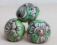 Load image into Gallery viewer, Hand Painted Antique Vintage Ceramic Door Drawer Knob - Singapore Orchid - Beths Emporium