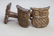 Load image into Gallery viewer, Hand Painted Antique Ceramic Door Drawer Knob - Friendly Owl - Cast Iron - Beths Emporium