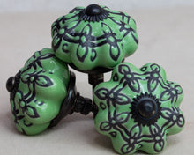 Load image into Gallery viewer, Hand Painted Antique Vintage Ceramic Door Drawer Knob - Dancing on the Green - Beths Emporium