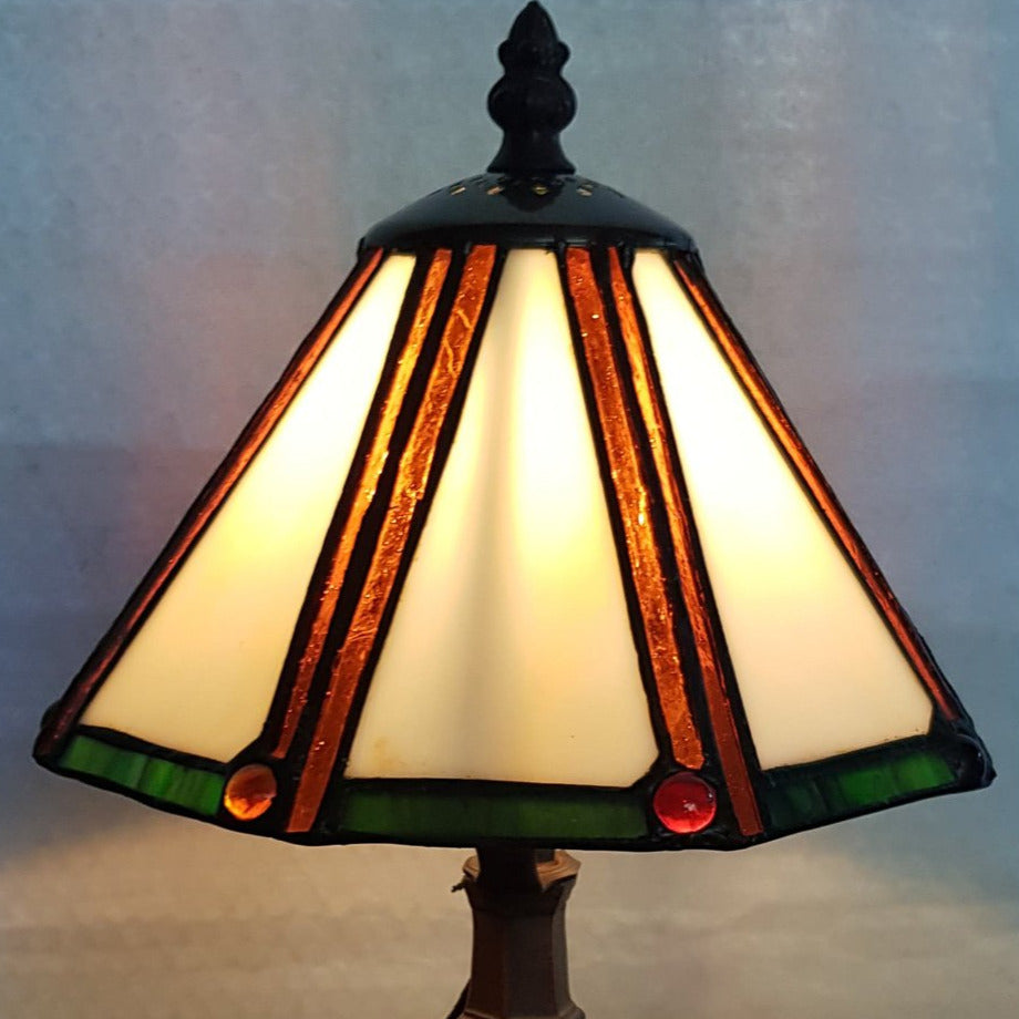 Leadlight Style Small Hexagonal Lamp - Beths Emporium