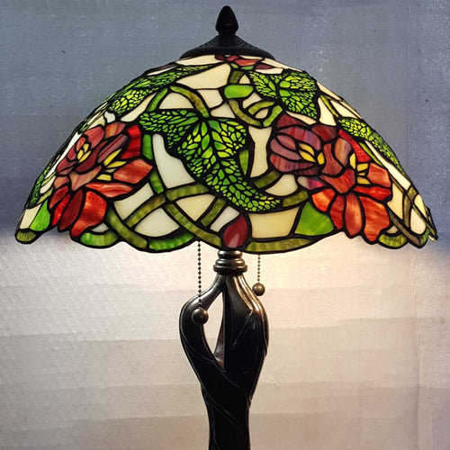 Leadlight Style Peony Table Lamp - Beths Emporium