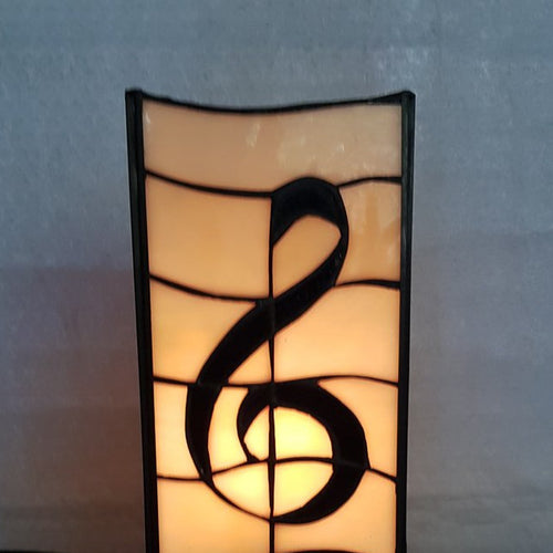 Leadlight Style Musical Treble Clef Table Lamp - Beths Emporium