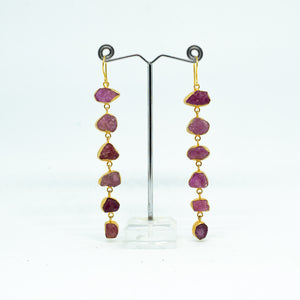 Handmade Red Garnet Earrings - one off piece - Beths Emporium