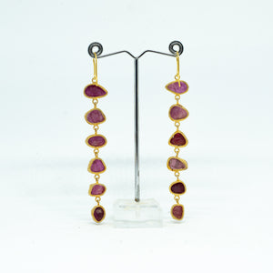 Handmade Red Garnet Earrings - one off piece - Beths Emporium