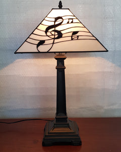 Leadlight Style Musical Treble Clef Table Lamp - Beths Emporium