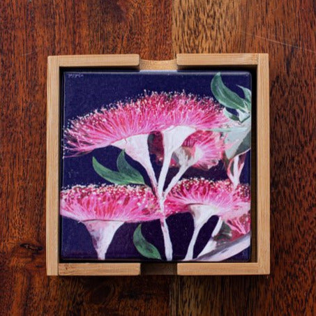 Set of Coasters - Red Flowering Gum - Australian Native - Beths Emporium