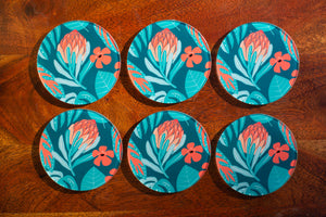 Set of Coasters - Waratah - Australian Native - Beths Emporium