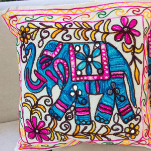 Creative Colours of India  - Embroidered Cushion - Rajasthan Roaming - Beths Emporium