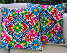 Load image into Gallery viewer, Creative Colours of India  - Embroidered Cushion - Bombay Beauty - Beths Emporium