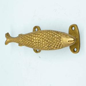 Polished Brass Fish Door Handle Pull - Sea or River - Beths Emporium