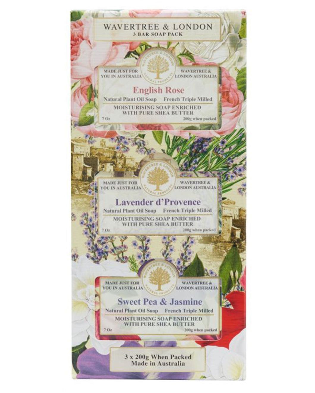 English Rose, Lavender d'Provence and Sweet Pea & Jasmine Trio Soap Gift Set - Beths Emporium