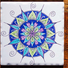 Load image into Gallery viewer, Set of Coasters - Indian Mandalas - Square - Beths Emporium