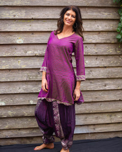 True Purple Silk Boho Shirt/Dress - Beths Emporium