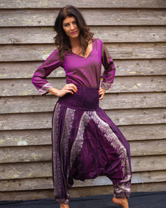 True Purple Silk Boho Shirt/Dress - Beths Emporium