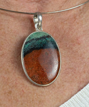 Load image into Gallery viewer, Unique Hand Crafted Chrysocolla Sonora Sunrise &amp; Sterling Silver Pendant - Beths Emporium