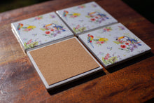 Load image into Gallery viewer, Set of Coasters - Tropical Paradise - Parrots, Toucans, Hibiscus &amp; Orchids - Beths Emporium